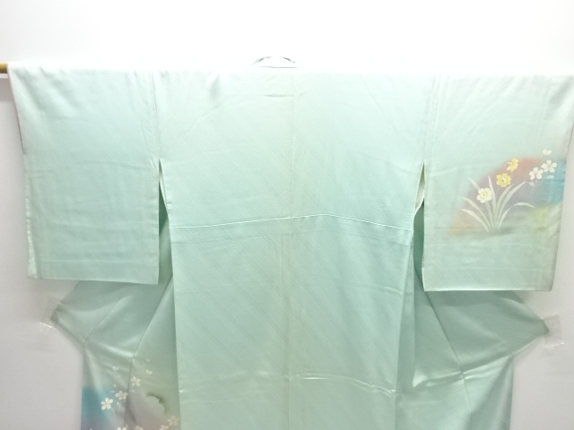  アンティーク　薔薇に水仙模様着物